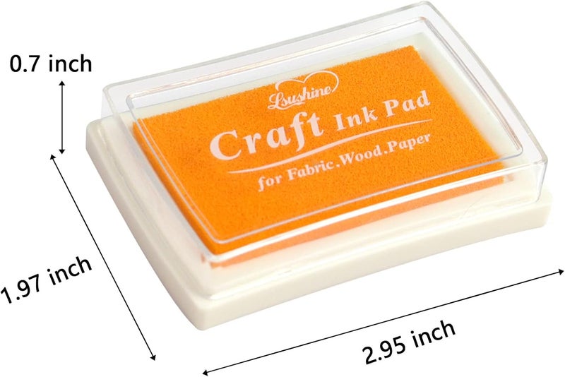 Lsushine Craft Ink Pad for Rubber Stamps, Paper, Wooden, Fabric, Scrapbooking, Non-Toxic Finger Ink Pads for Kids (Yellow) - Image 2